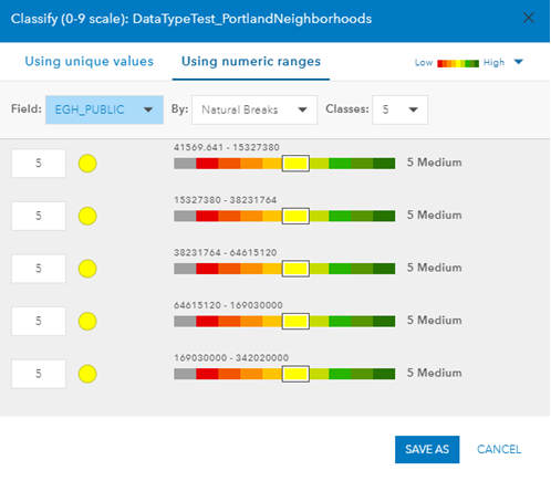 Classify dialog box